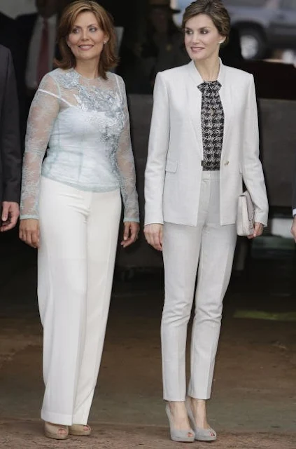 King Felipe VI and Queen Letizia of Spain, Governor of Puerto Rico, Alejandro Garcia Padilla and First Lady Wilma Pastrana