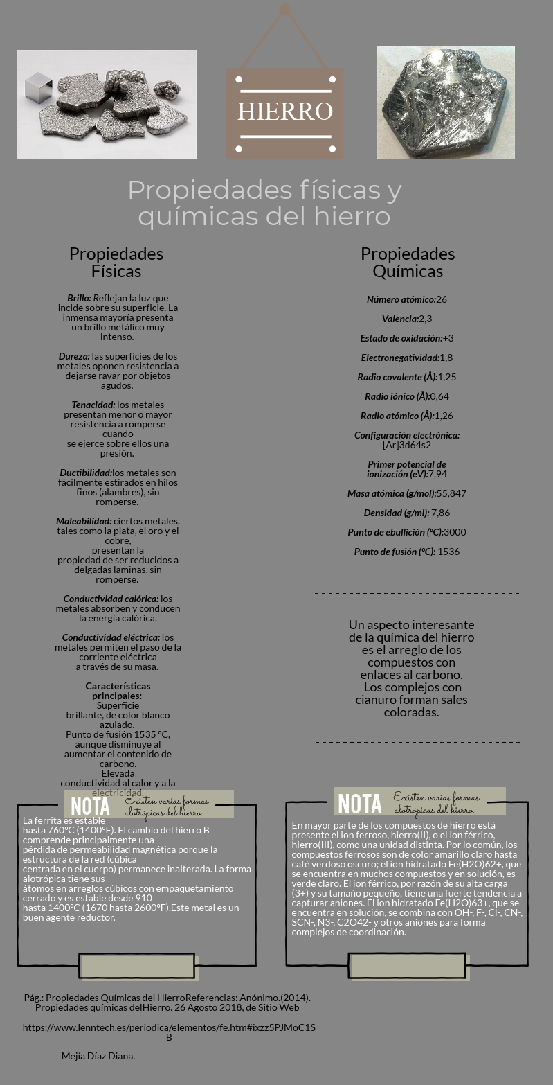 InfoQuímica UNAM Propiedades Físicas y Químicas del Hierro