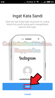 contoh daftar ig di android