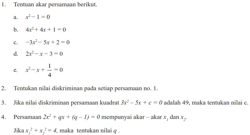 Soal Persamaan Fungsi Kuadrat Kelas 9 Guru Paud