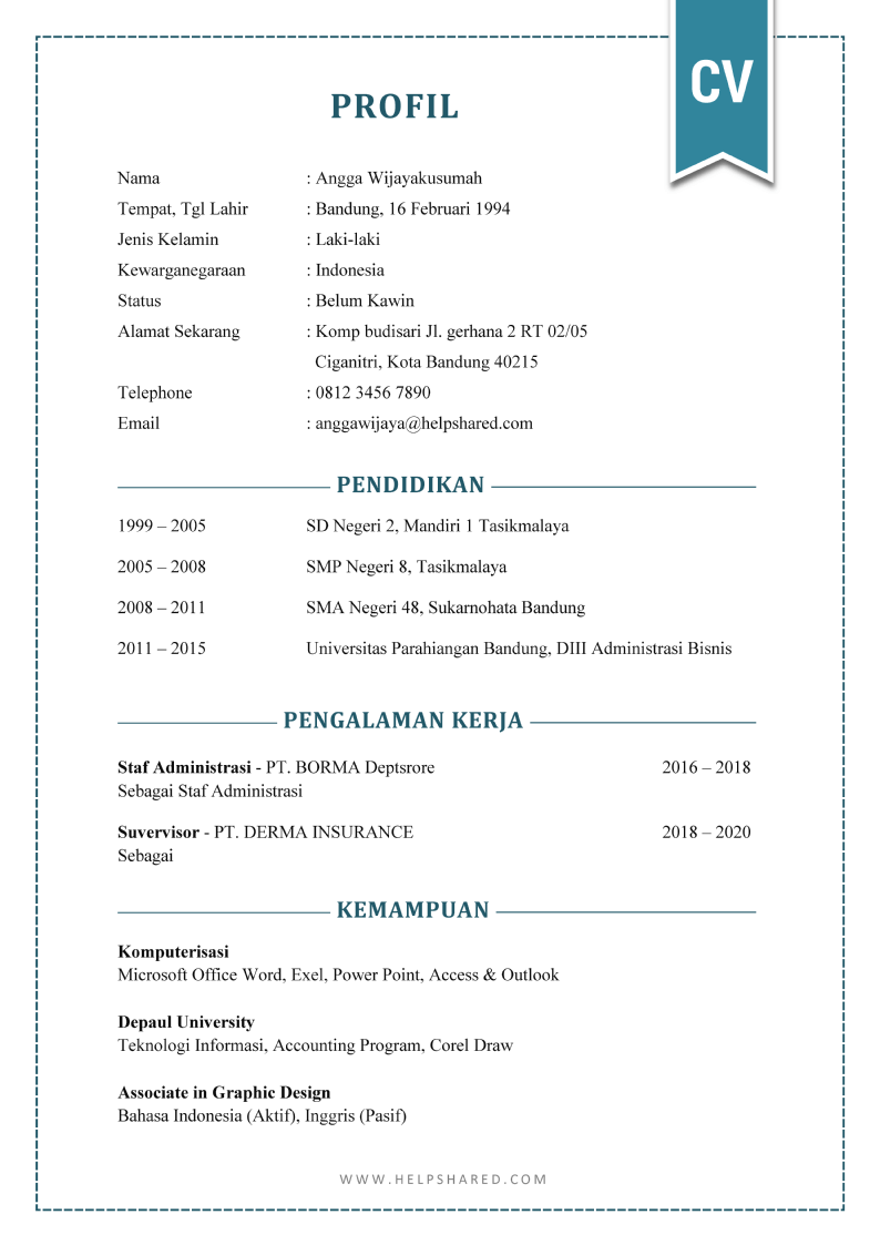 contoh-cv-lamaran-kerja-daftar-riwayat-hidup-simple-simpel Contoh CV Lamaran Kerja Daftar Riwayat Hidup Simple Simpel