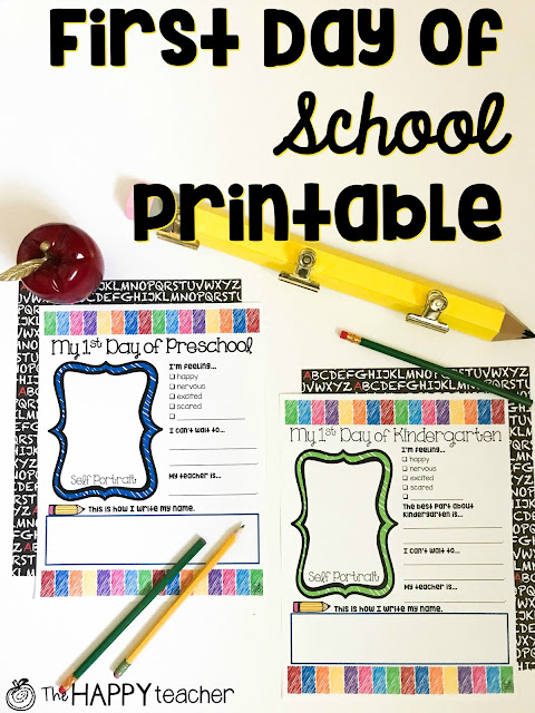 Free Back to School printable for the first day of school