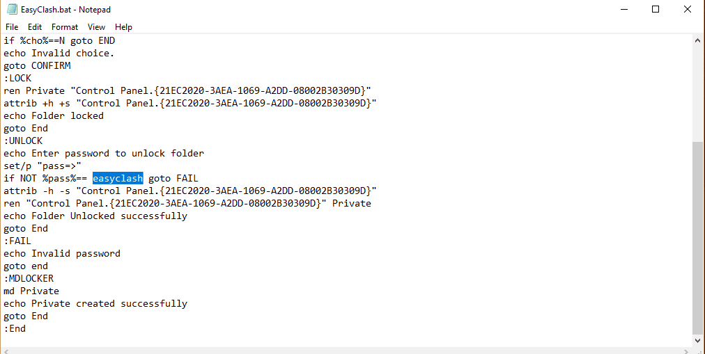 How to create a secret folder using notepad | test