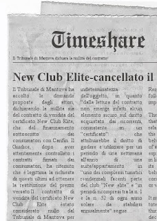 New Club Elite - nullo il contratto di acquisto
