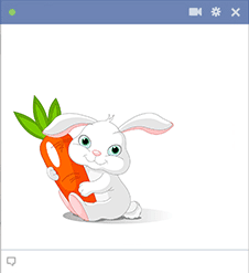 Bunny with carrot - Facebook Sticker