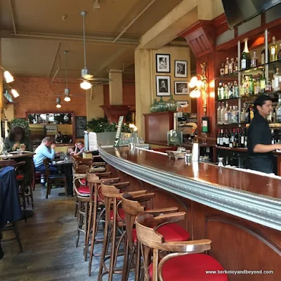 bar at Cafe de la Presse in San Francisco, California