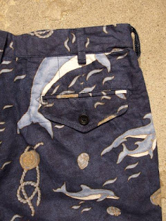 FWK by Engineered Garments Ghurka Short in Navy Dolphin Print 