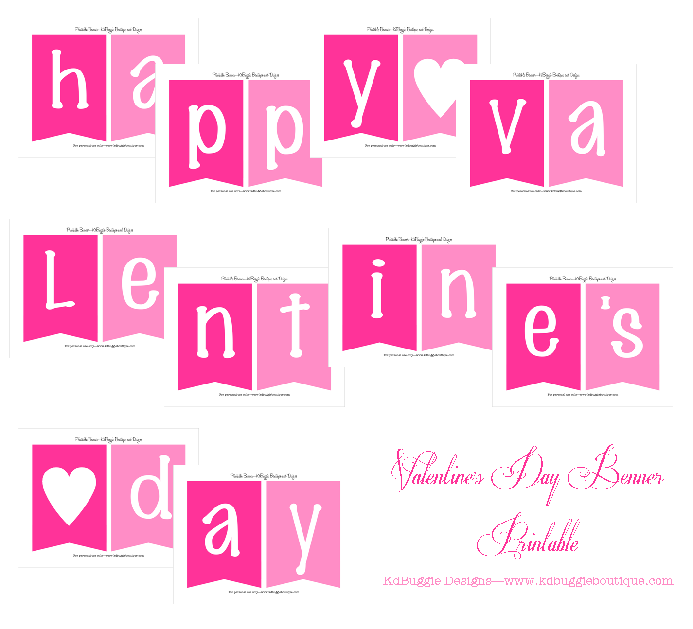 Letters Free Printable Happy Valentines Day Banner Printable