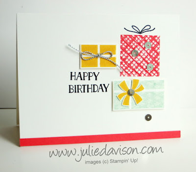 Stampin' Up! Your Presents Birthday Card  + video for "kissing" technique #stampinup www.juliedavison.com