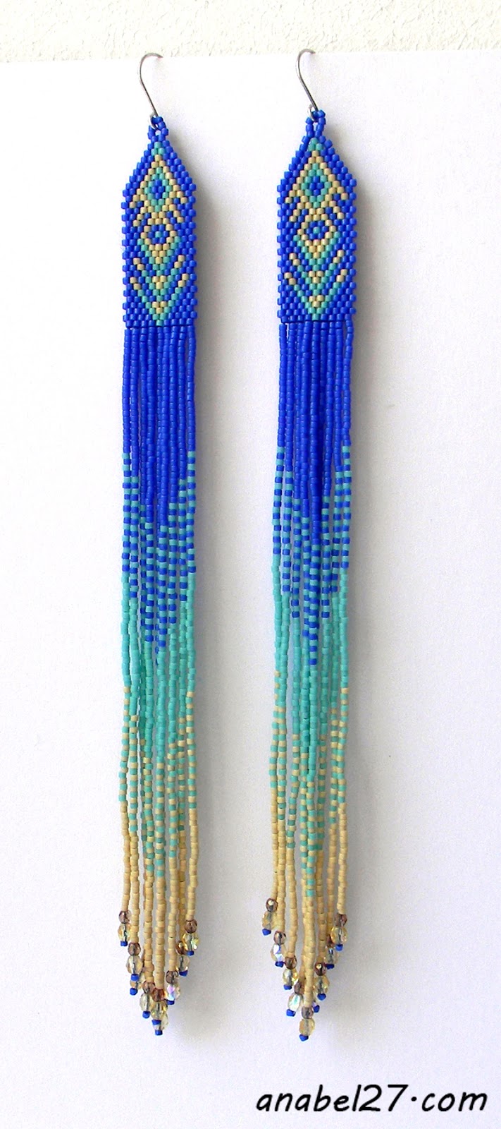 купить очень длинные серьги легкие не тяжелые нетяжелые сережки из бисера