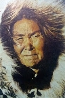 Bir Eskimo yüzünü gösteren eski bir resim