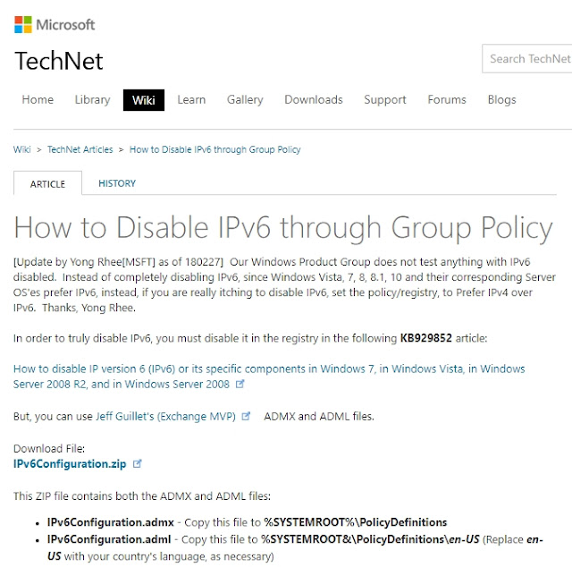 [ActiveDirectory] Disable IPv6 하는 방법(GPO, Registry) Learning, Sharing