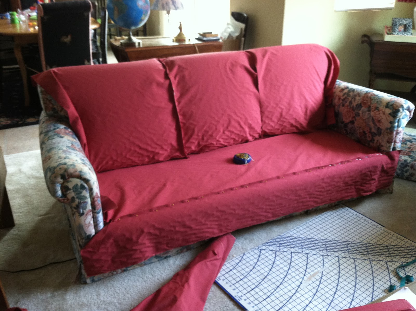 Goosegirl sews The New Slipcover For the Old Ugly Sofa Part 1