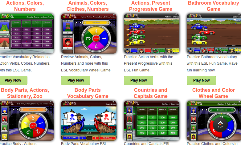 INTERACTIVE ESL GAMES FOR CHILDREN USE OF ENGLISH RECURSOS 