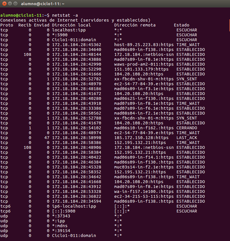 Comando netstat Linux
