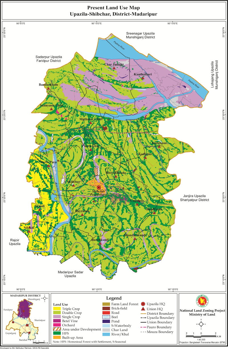 Shibchar Upazila Mouza Map Madaripur District Bangladesh