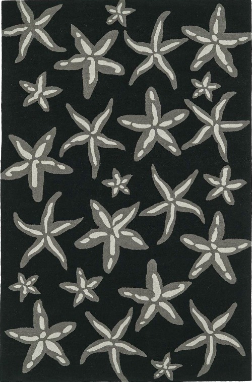 Black and White Starfish Rug