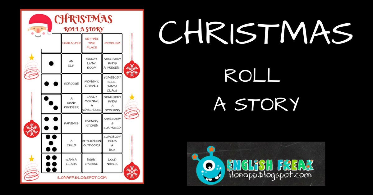 CHRISTMAS - ROLL A STORY (PRINTABLE) - English Freak | materiały edukacyjne christmas-roll-a-story-printable-english-freak-materia-y-edukacyjne