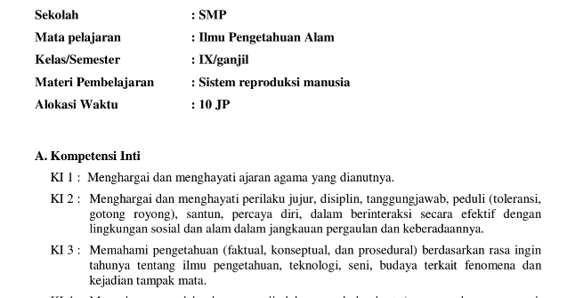Download Rpp Ipa Kelas Ix Kurikulum 2013 Revisi 2018 Informasi Pendidikan Baru