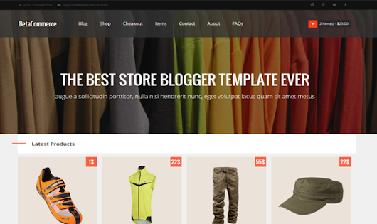 BetaCommerce Shopping Blogger Template | Templateism