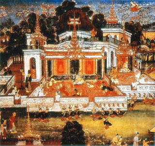 Anawrahtas Palace depicted in a mural