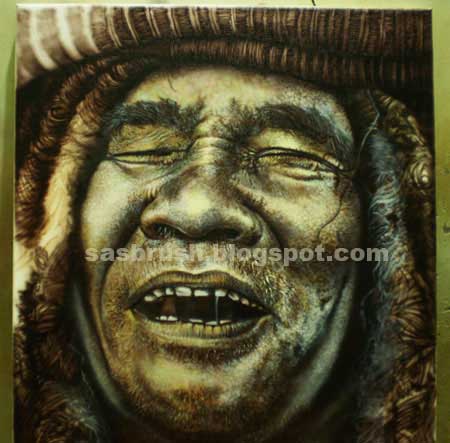 Airbrush info Mbah Surip step by step