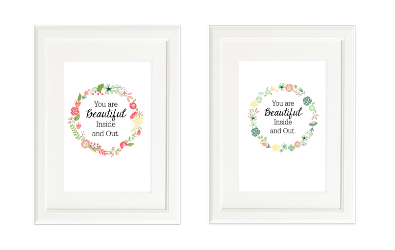 Download these two FREE motivational art printables to help improve your mood and remind you to be nicer to yourself. They make a great gift as well!