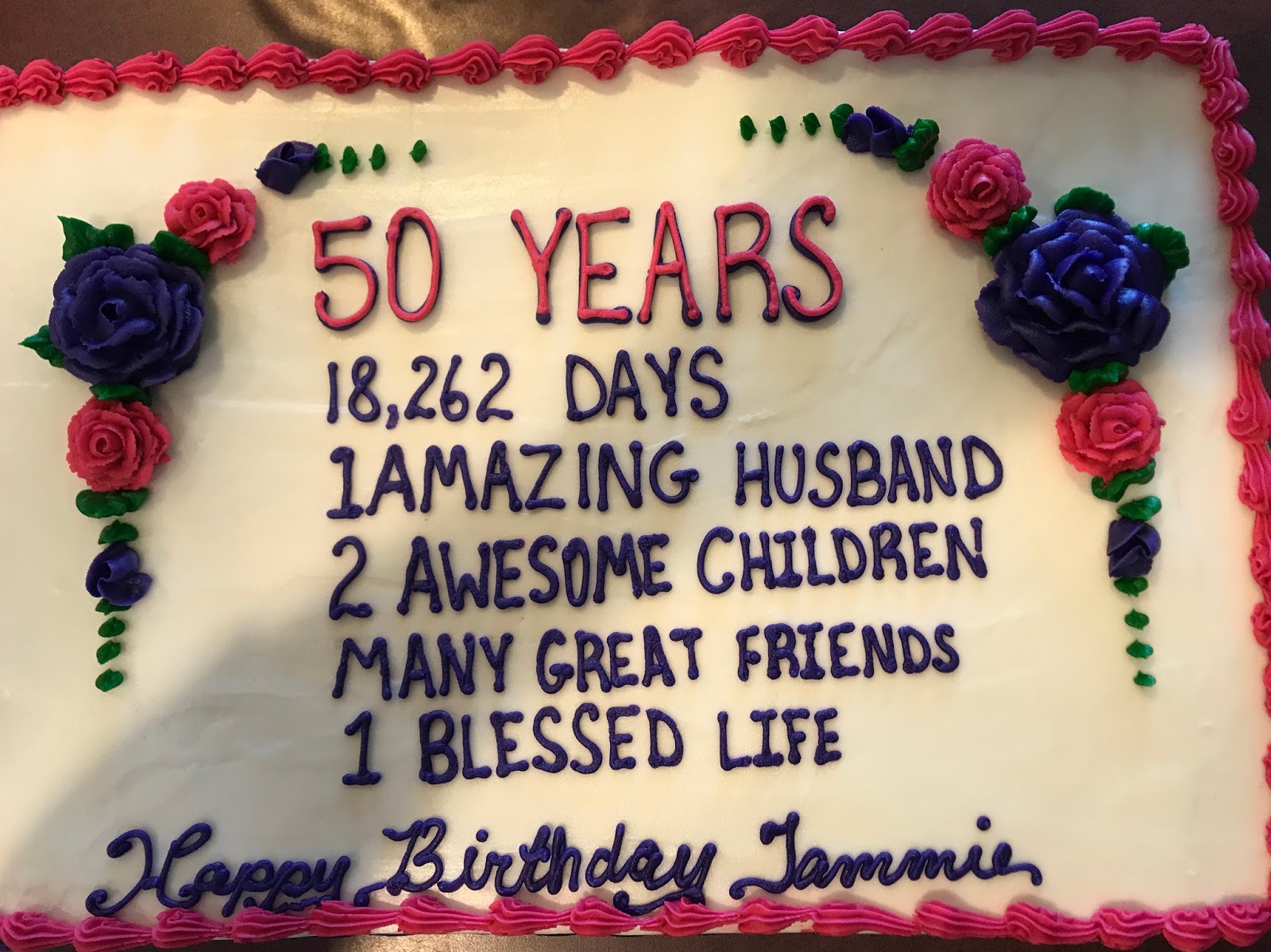 The Mcclanahan 7 Wordless Wednesday 50th Birthday Cake