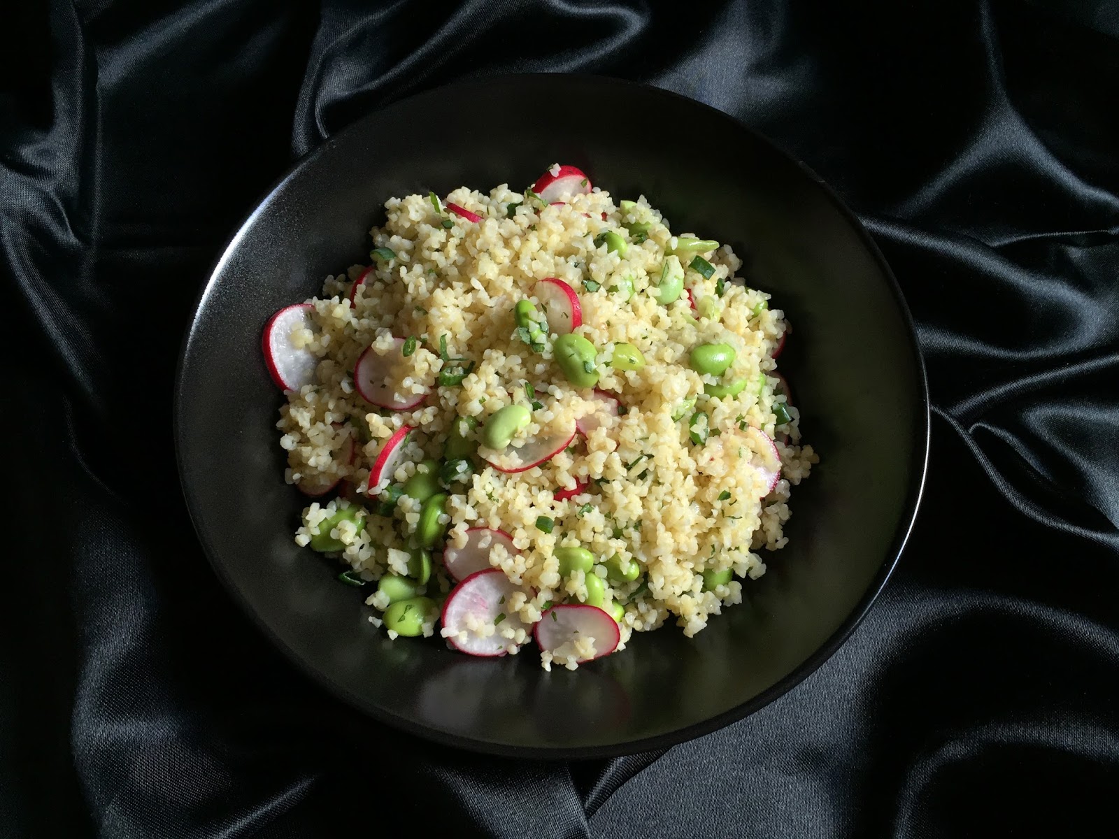 Inglourious Bananas Bulgur Salad with Edamame and Radishes // Insalata