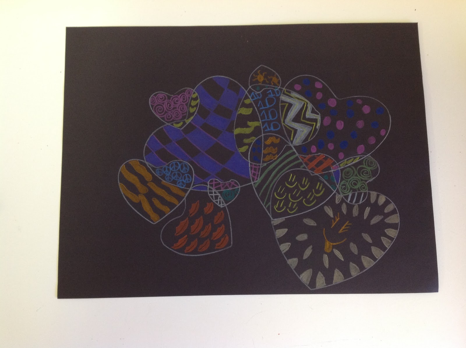 Color It Like you MEAN it! Abstract Hearts and construction paper