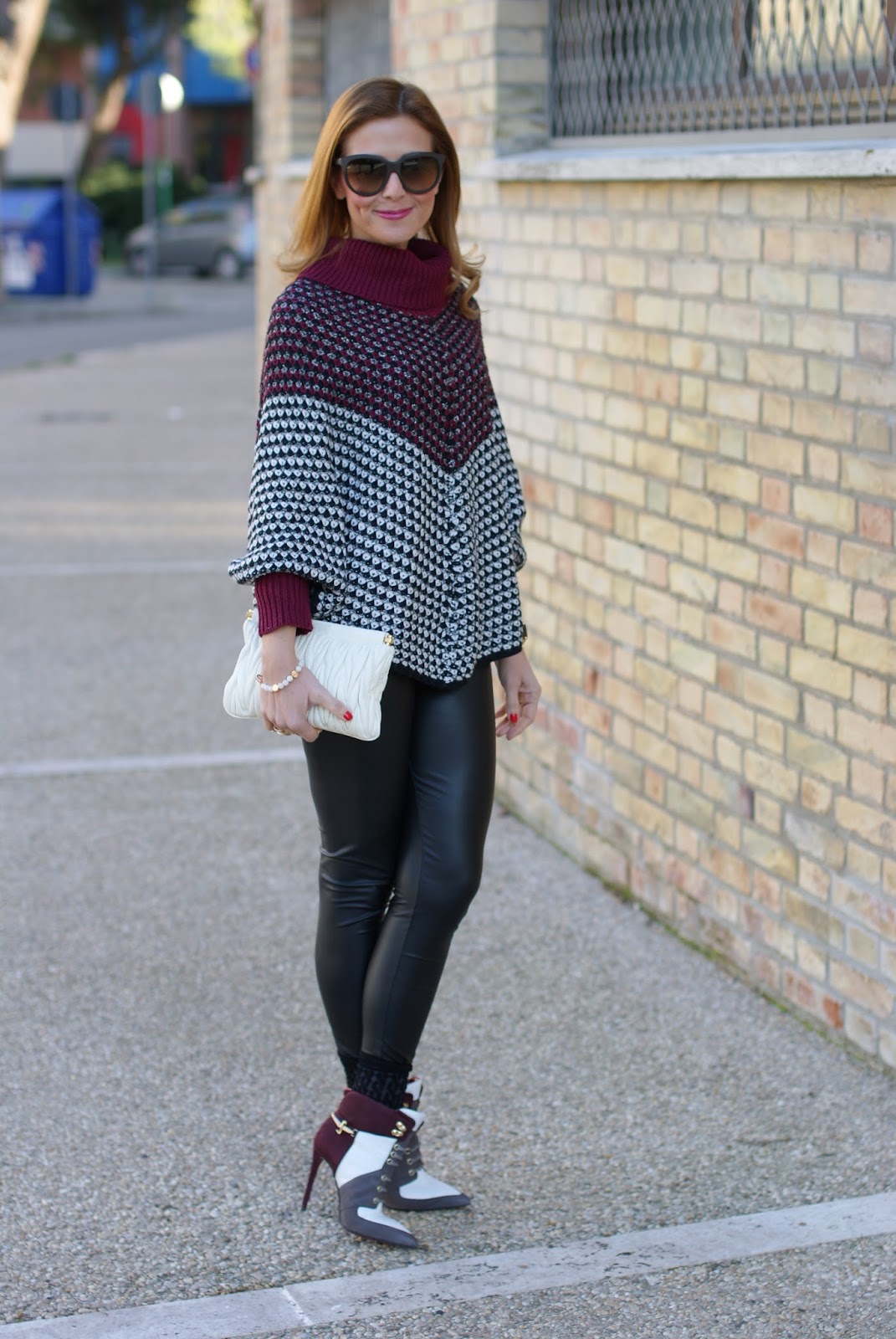 Leather leggings and poncho sweater | Fashion and Cookies - fashion and ...