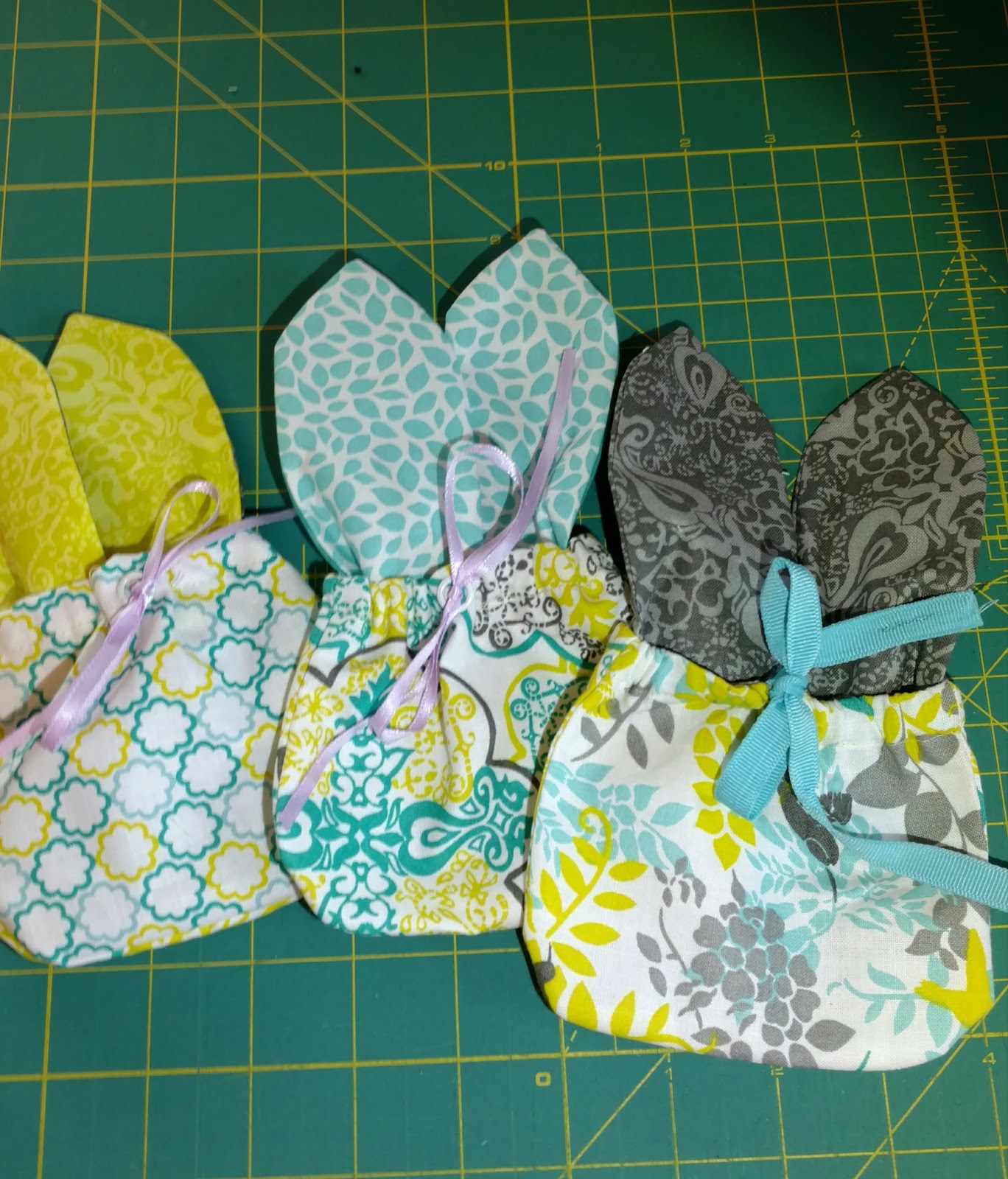 Making A Lather bunny ears treat bag
