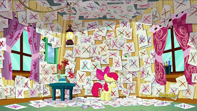 Depressed Apple Bloom in the clubhouse