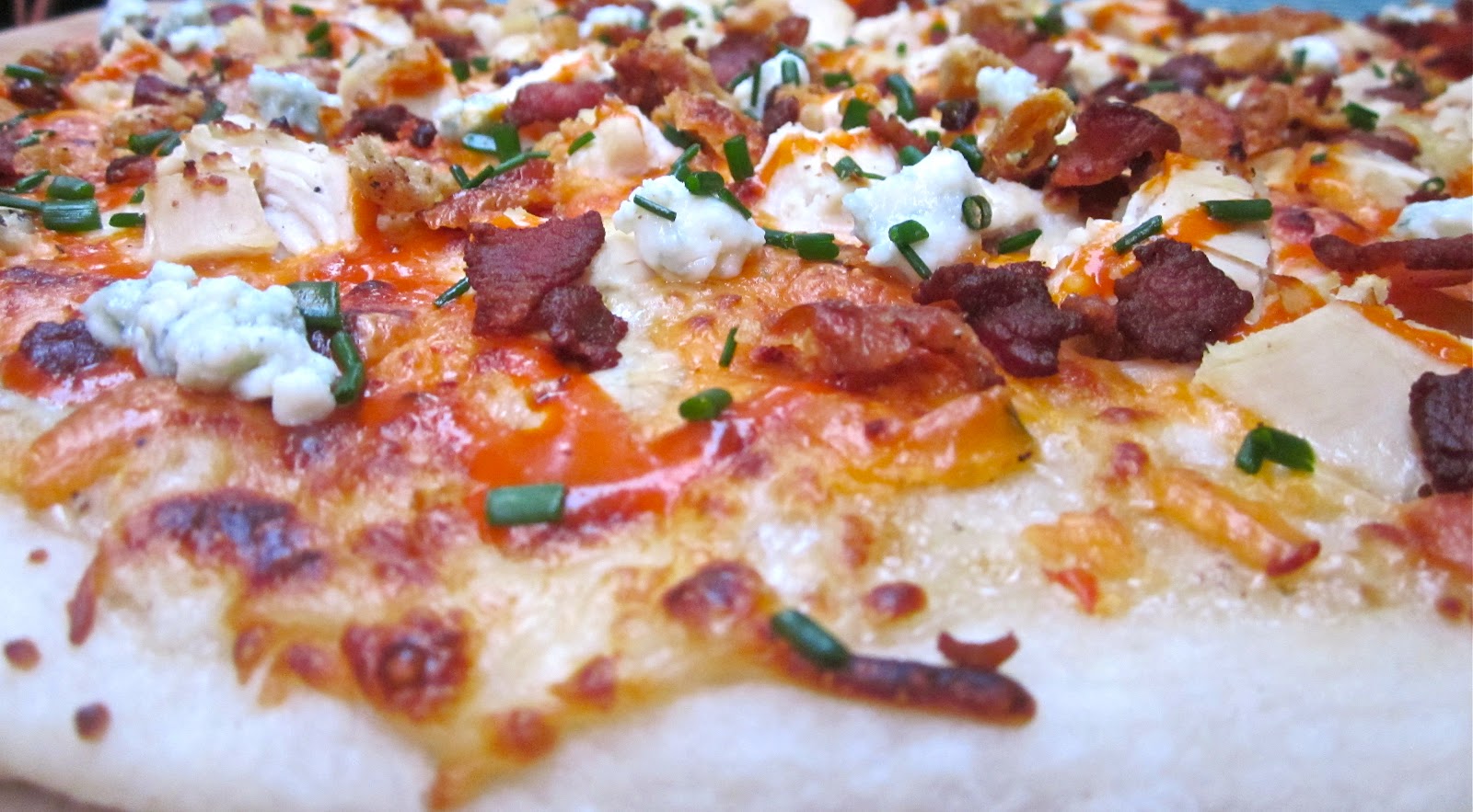 Haute + Heirloom Buffalo Chicken Pizza with Ranch Dressing Base