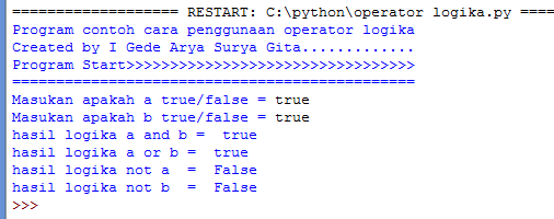 Operator yang sering digunakan di Python - I Gede Arya Surya Gita