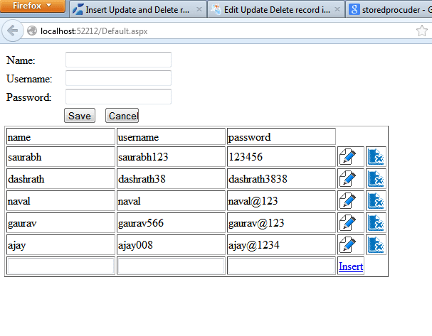 Insert edit update delete in repeater control in asp.net ~ DotNet Window