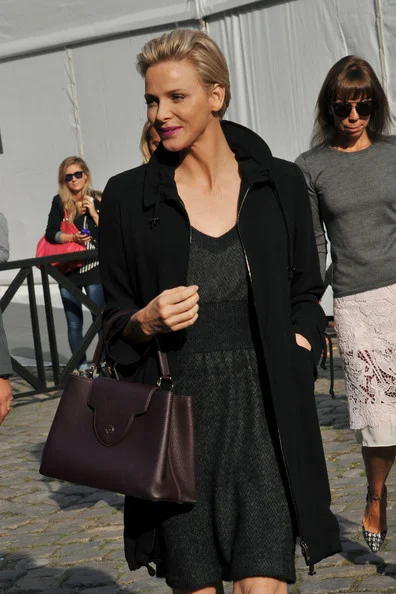Princess Charlene attended Louis Vuitton show as part of the Paris Fashion Week Womenswear Spring/Summer 2014 at Le Carre du Louvre in Paris