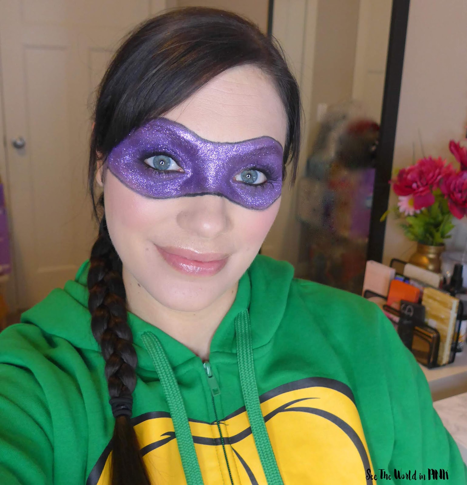 Halloween Makeup - TNMT Ninja Turtle Donatello Makeup!