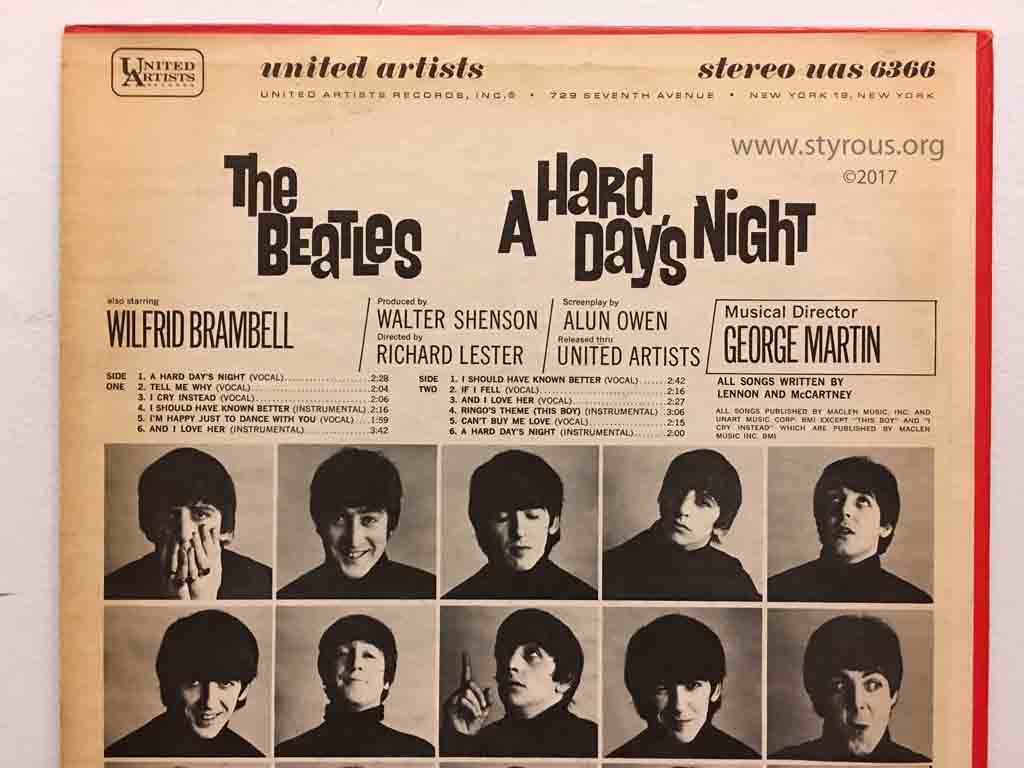 The Styrous® Viewfinder: Vinyl LPs 140: The Beatles ~ A Hard Day's Night