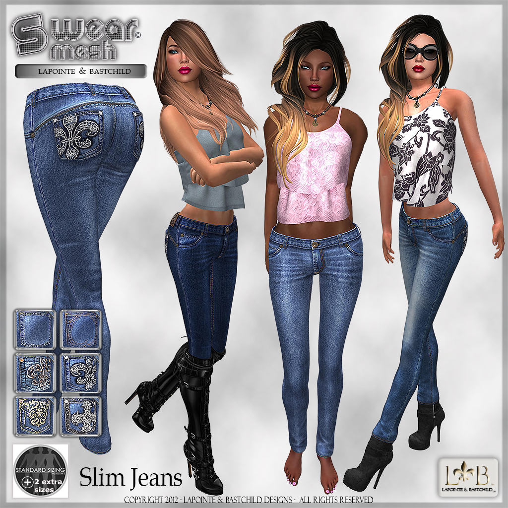 LAPOINTE AND BASTCHILD: New! Slim style mesh jeans for women
