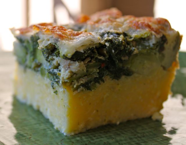 OB Cookie Polenta and greens casserole