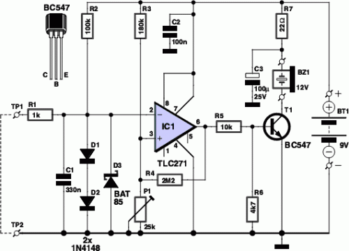 Components Voltage Tester Circuit Schematic - The Circuit