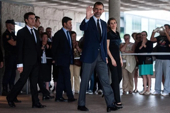 Prince Felipe and Princess Letizia visit the Emergency services after a train crash killed 78 in Santiago de Compostela