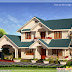 4 bhk sloping roof home design - 2210 sq.ft.