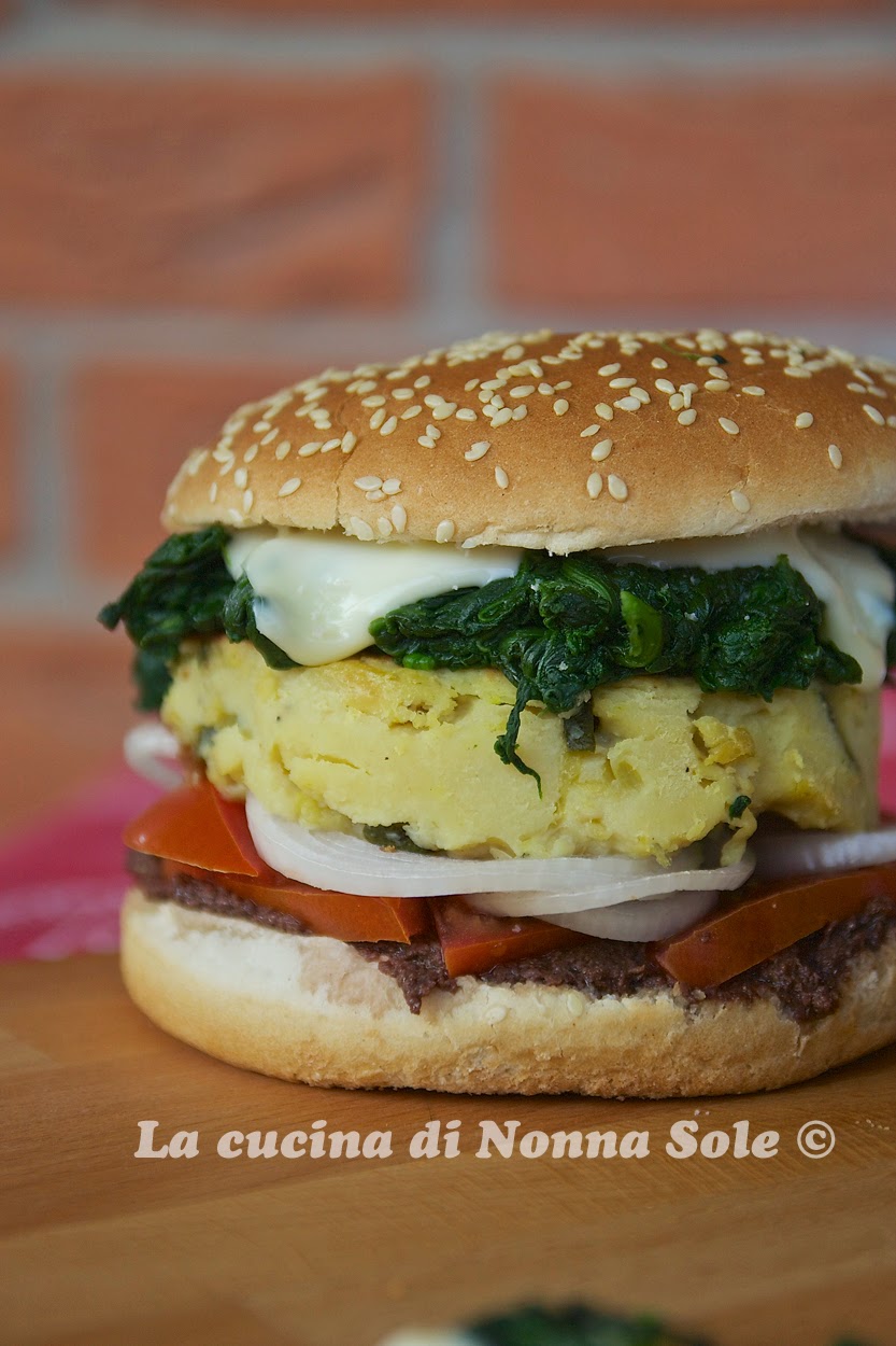 burger con frittata di farina di ceci