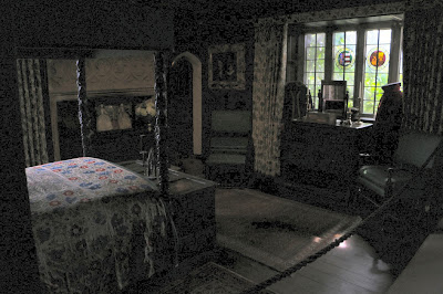 A rather dark picture of the State Bedroom, Athelhampton House, Dorset