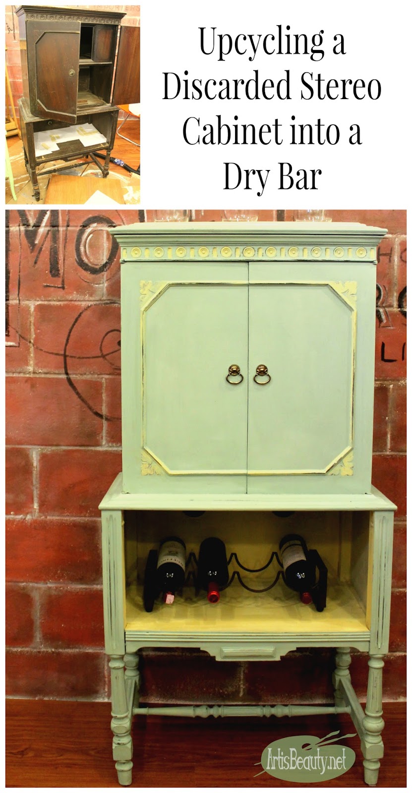 Art Is Beauty Upcycling A Discarded Stereo Cabinet Into A Dry Bar