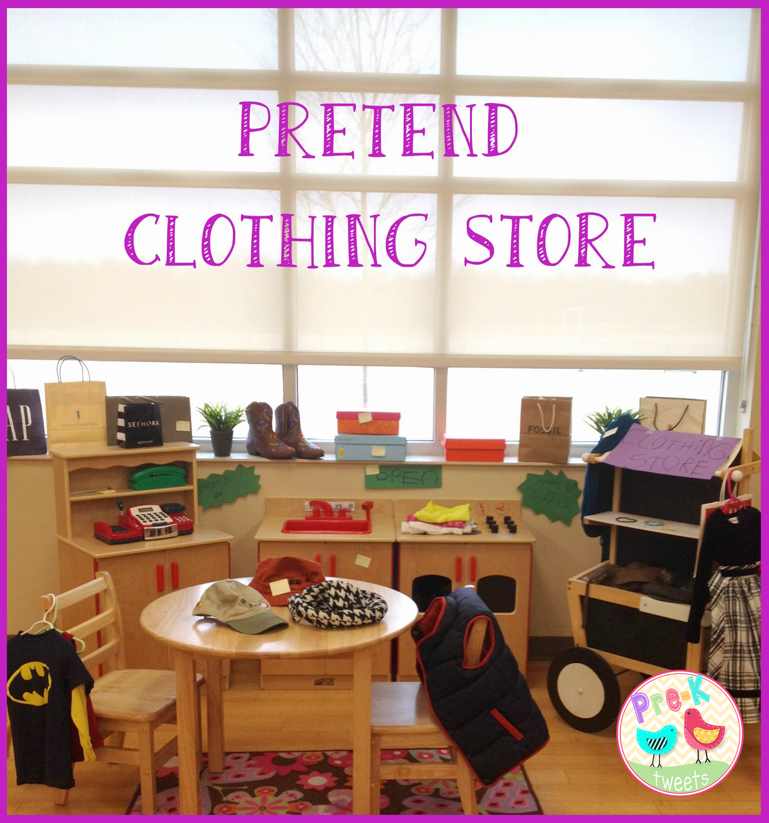 PreK Tweets Learning Centers Blog Hop Series Dramatic Play Center