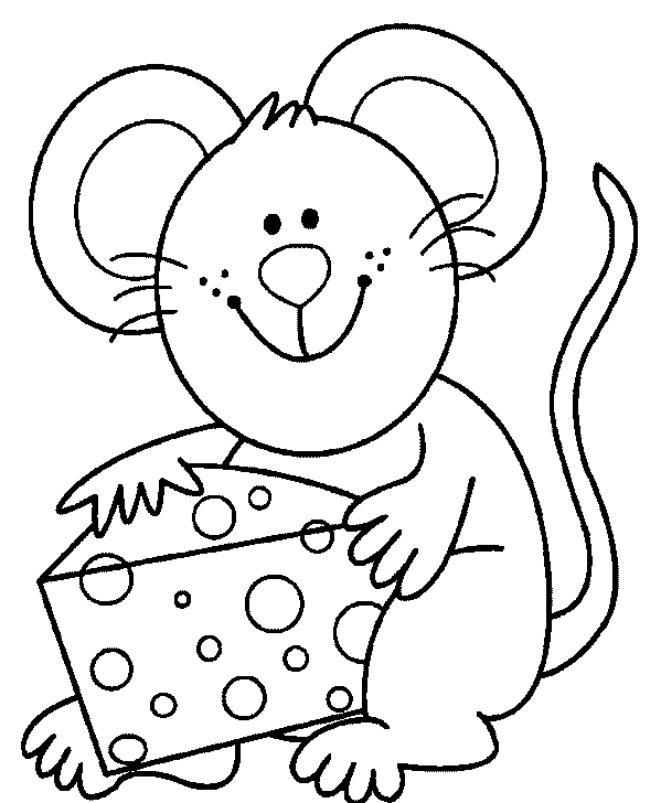 Mewarnai gambar sederhana untuk anak TK kartun tikus lucu 