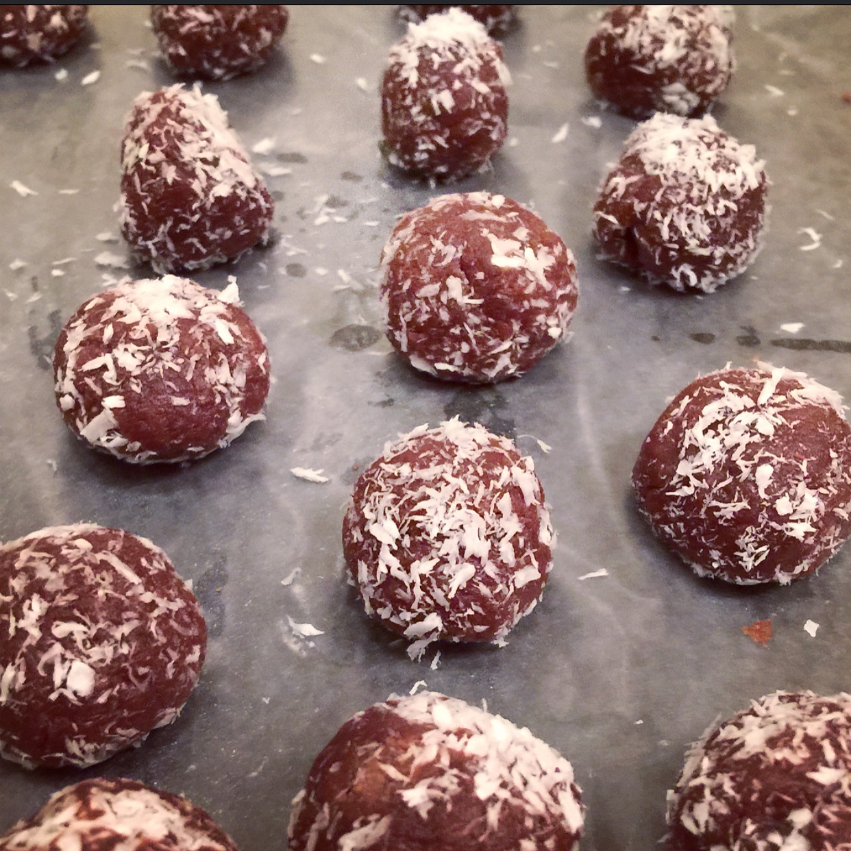 Pretty Little Feast NoBake Chocolate Coconut Protein Bites